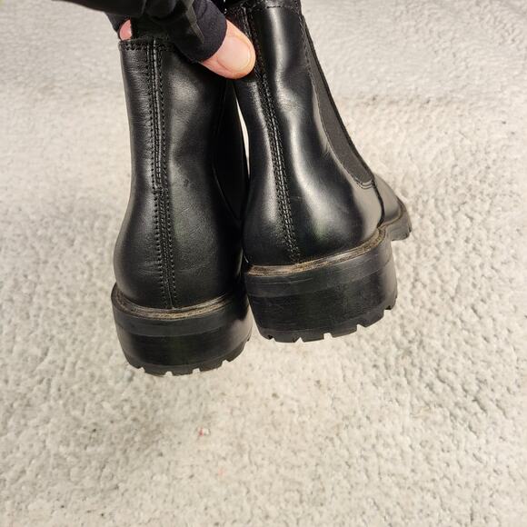 Steve Madden Women's Leopold Chelsea Leather Boot Black Size 6 - Picture 6 of 8